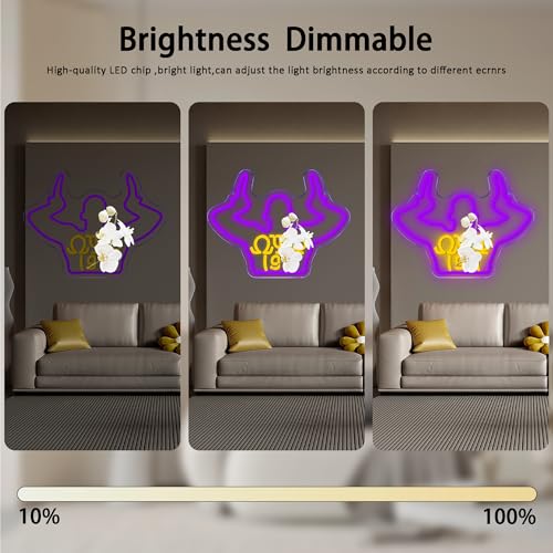 Omega Neon Light Sign Dimmable LED Greek Gesture Shape Retro Math Letter Psi Phi Neon Light, Party Bar Game Room Cinema Living Room Decor Festive Omega Birthday Holiday Gifts(15.7 * 11.8in) - color: Purple Omega