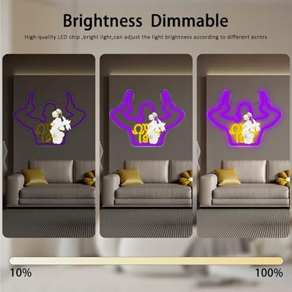 Omega Neon Light Sign Dimmable LED Greek Gesture Shape Retro Math Letter Psi Phi Neon Light, Party Bar Game Room Cinema Living Room Decor Festive Omega Birthday Holiday Gifts(15.7 * 11.8in) - color: Purple Omega