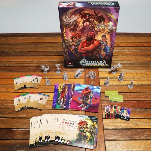 Middara: Cross-Promotion Pack - Expansion, 10 New Plastic Miniatures & Cards, Character Alts, RPG Upgrade Components, Dungeon Crawler Roleplaying Game