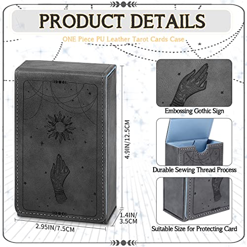 Coume PU Leather Tarot Cards Case Moon Design Playing Cards Holder Tarot Deck Protective Case for Most Standard Size Playing Gothic Oracle(Sun Style) - style: Sun Style