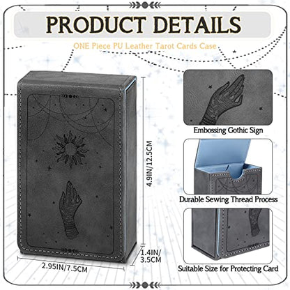 Coume PU Leather Tarot Cards Case Moon Design Playing Cards Holder Tarot Deck Protective Case for Most Standard Size Playing Gothic Oracle(Sun Style) - style: Sun Style