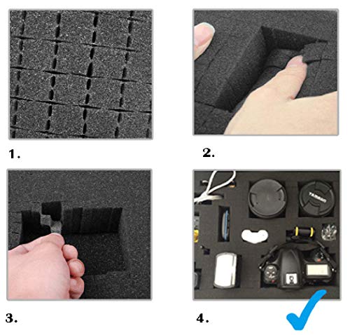 Small Hard Case with Pluck Foam, 12" Customizable Interior Protection Carrying Case for Pistol, GoPro, Microphone, Handgun, Camera - Outer Size: 12.2” x 10” x 2.7” - style: Inner Size- 12" X 8.2" X 2.5"