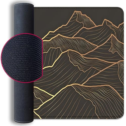 Gold Mountains Mouse Pad Desk Pad,Extended Gaming Mouse Mat with Stitched Edges Non-Slip Waterproof Rubber Base Mous Mat for Office,Computer,Keyboard,Laptop and Home Desk Pad(27.5X11.8 in) - color: Gold Mountain