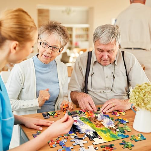6 Pack 36-Piece Large Jigsaw Puzzles for Seniors Easy Dementia Alzheimer Products Dementia Activities Memory Training Game for Elderly Alzheimer's Patients in Nursing Home Gift (Style 2) - style: Style 2