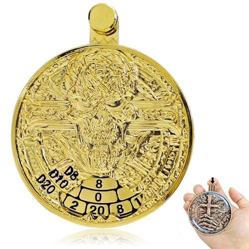 Roulette Dice Spinner 3.0, Full Zinc Alloy Housing Metal D&D Dice, Press-Type Rolling and Precision Read, Include Gift Case for DND Dice Set, RPG Role Playing Table Game Gifts (Gold) - color: Gold