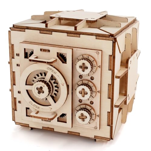 3D Wooden Puzzles for Adults, Safe Boxes, Brain Games Model Kit for Adults and Kids to Build, Mechanical Treasure Box Brain Teaser, Gifts for Adults and Teens (Safe Box) - color: Safe Box
