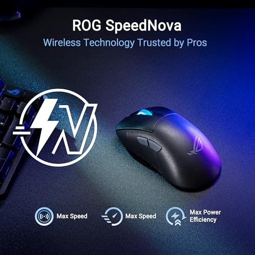 ASUS ROG Keris II Ace Wireless Gaming Mouse – Right-Handed Ergonomic, 54g, Tri-Mode Connectivity, 42K DPI, up to 107Hr Battery, PC/Mac Support - Black - color: Black, style: Keris II Ace