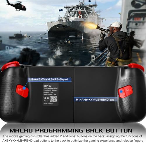 arVin Mobile Game Controller for Samsung Galaxy S23/S22/S21 Ultra, TCL, Tablet, Android Wireless Gamepad for iPhone 15/14/13/12, iOS, iPad, MacBook, PC Gaming Joystick with Back Button, Direct Play - color: Pink