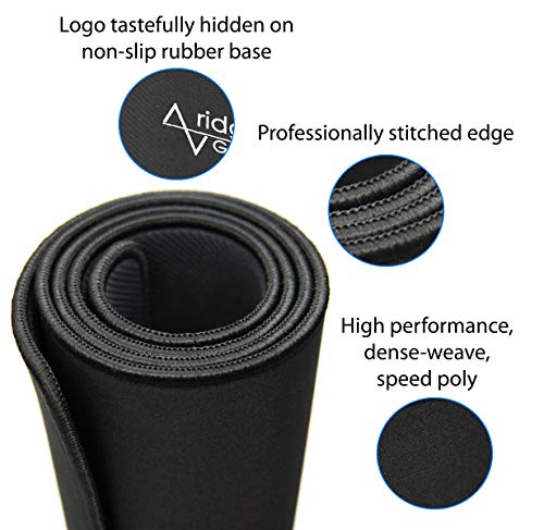Gaming Mouse Pad (5mm) Massive 46 inch | 46x17.3x0.20 Extra Thick | Black | Stitched Edge, Large Washable Desk Mat - size: 46" Massive (5mm)