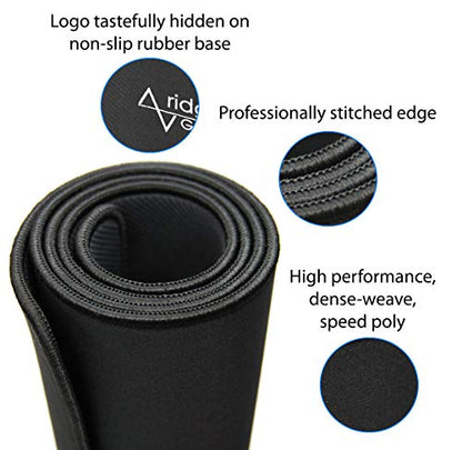 Gaming Mouse Pad (5mm) Massive 46 inch | 46x17.3x0.20 Extra Thick | Black | Stitched Edge, Large Washable Desk Mat - size: 46" Massive (5mm)