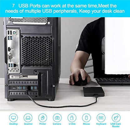 PCIE USB 3.0 Expansion Card 7 Ports (5X Type-A and 2 USB C) PCIe Card | Super Speed PCI Express USB 3.0 Hub Controller Adapter, PCIe USB Expansion Card for Windows 11/10/8/7/XP and MAC OS/Linux
