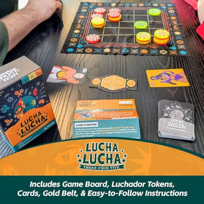 Whales Entertainment| Lucha Lucha 345| Strategy Board Games for Adults, Family and Kids Aged 6 +| Fun Wrestling-Themed Game for 2 Players | Classic Board Game Gifts for Adults,Teens and Kids