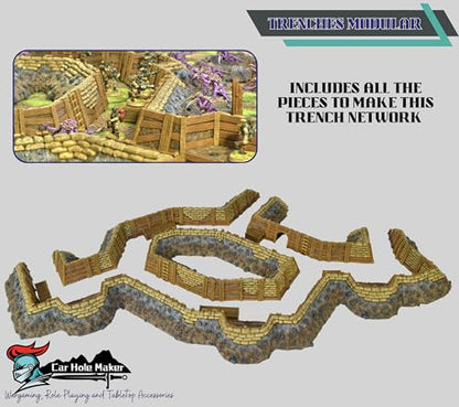 Trench Warfare Tabletop Terrain Set 28mm Scale