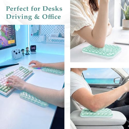 Ospelelf Elbow Wrist Rest Pad for Desk, Gel Arm Rest Pad Support for Office | Ergonomic Support for Keyboard and Mouse, Computer Wrist Pad, , Heat Resistant, Easy-clean Surface, Summer Desktop Cushion - style: Green