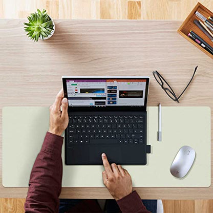Aothia Double-Sided PU Leather Desk Pad - Non-Slip Large Mouse Pad & Desk Mat for Office, Home - Waterproof, Easy to Clean, Durable Dual-Sided Surface (31.5" x 15.7", Matcha Green) - color: Matcha, size: 31.5" x 15.7"