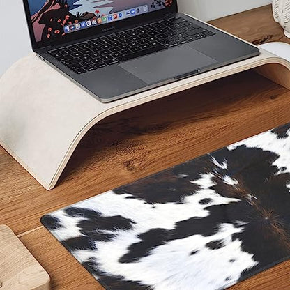 Cow Gaming Mouse Pad Extended Large Mouse Mat 31.5 X 11.8 Inch Nonslip Rubber Base Long Desk Pad Stitched Edges Mousepad Mice Pad for Office Home Game - color: Cow