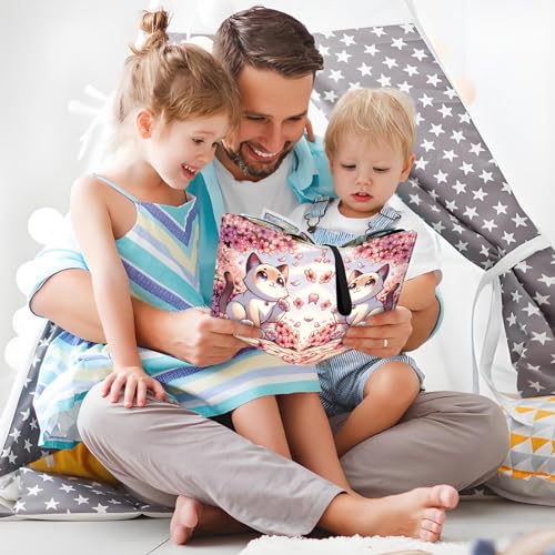 4 Pocket Trading Card Binder, Holds 400 Cards, PU Zipper Binder | PU leather cover, holds 400 cards, 50 removable pages, zipper closure, portable storage and protection. - color: Cute cat