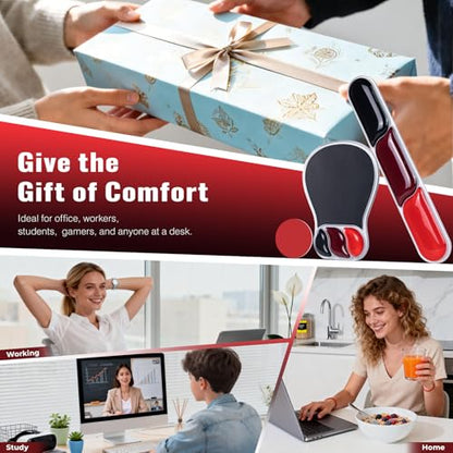 Ospelelf Mouse Pad with Wrist Rest Set Gel Ergonomic Keyboard Wrist Support Anti-Slip Rubber Bottom Office Women Desk Accessories for Computer, Laptop and Gaming, Black and Red - color: Black and Red, style: Keyboard Rest + Mouse Rest + Coaster