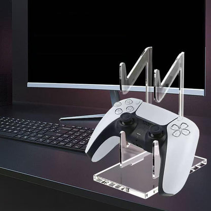 Game Controller Holder 2 Tiers - Universal Dual Controller & Headphone Stand, Acrylic Clear Display Stand Compatible with Nintendo Switch, Xbox, PS5, PS4 - Desk Mounts - size: 2 Tiers