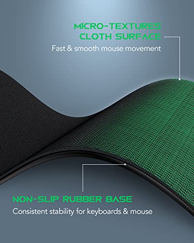Black Shark Gaming Mouse Pad Desk Mat 47.2” x 23.6”, Oversized Large Mouse Pad, Non-Slip Mousepad, Super-Thick with Special-Textured Surface, Anti-Fray Stitched Edges, Desk Pad Manta P4 - size: Black(47.2" x 23.6")