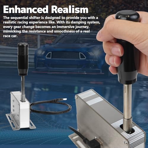 YESHMA USB Sequential Shifter For PC Windows Sequential Shifter Sim Racing Compatible With Logitech G25 G27 G29 G920 T300 T500 Sim Racing Wheel