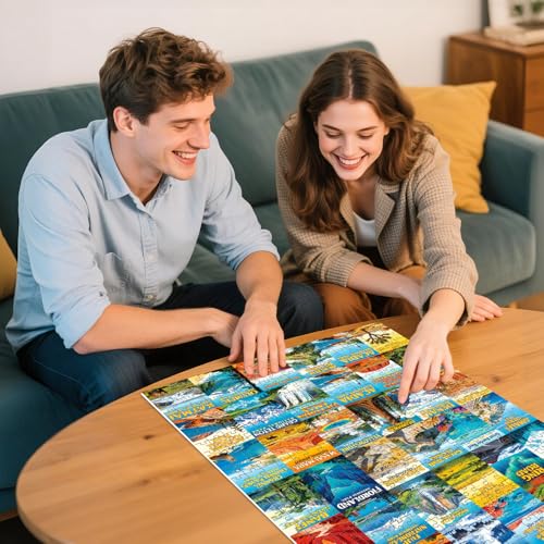 National Parks Puzzle for Adults 500 Pieces, World-Famous Scenic Lands Capes Jigsaw Puzzle 500 Pieces, Challenging Game Home Decor Party Gift Toy for Adults Seniors, 20.5×15 in - style: National Parks