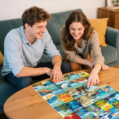 National Parks Puzzle for Adults 500 Pieces, World-Famous Scenic Lands Capes Jigsaw Puzzle 500 Pieces, Challenging Game Home Decor Party Gift Toy for Adults Seniors, 20.5×15 in - style: National Parks