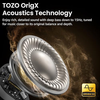 TOZO NC9 Hybrid Active Noise Cancelling Wireless Earbuds, 60H, LED Display | 6 Mic ENC Clear Calls, Deep Bass Sound, IPX8 Waterproof, in Ear Bluetooth 5.3 Headphones,32 EQs via APP, Comfort Fit Ear Buds - color: Gray