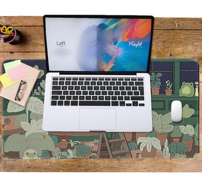 Cute Large Mouse Pad, Kawaii Extended Mouse Pad Desk Pad Easy Typing for Typing Office Game 35.4 x15.7 in - Kawaii Frog - color: Frog Single
