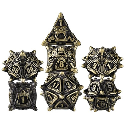 Surpass DND Metal dice polyhedral DND Dragon dice for Dungeons and Dragons (Bronze) - color: Bronze