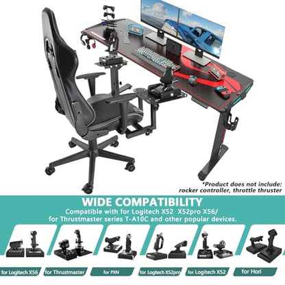 Dardoo Flight Simulator Cockpit with Gray Seats, fit for Thrustmaster HOTAS Warthog/G Saitek/Airbus Stick and Throttle/A10C Rocker, Multi-Scene Applications, ExcludingThrottle, Joystick and Pedal