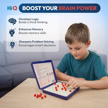 Original HI-Q Solitaire Game - Solitaire Board Game for Kids, Adults & Seniors, Solo 1-Player, Puzzle Strategy Problem Solving Game, Perfect Travel & College Board Game, Classic Hi-Q Peg Brain Teaser