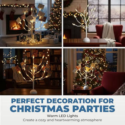 LED Gift Card Tree Holder to Hold Gift Cards, Lottery Tickets, Money | Lottery Ticket Holders with 12 Flexible Clips & 25 Warm Lights, Great for Birthday, Party, Wedding, Christmas - color: Led Gift Card Tree
