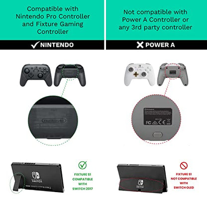 Fixture S1 Bundle: The Original Mount Plus USB Carrying Case for the Nintendo Switch & Pro Controller - size: S1 + Case - For Switch (2017)