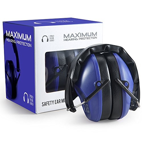 Pro For Sho 34dB NRR Hearing Protection Ear Muffs – Highest NRR Compact Design Ear Protection for Loud Events & Sensory Use - color: Dazzling Blue, size: Standard