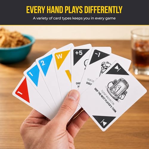 Card Game – Fast-Paced Rummy-Style Family Card Game for Kids, Teens & Adults | Ages 7+ | 2–4 Players | Wild Cards and Action Cards | Quick Party & Game Night Fun