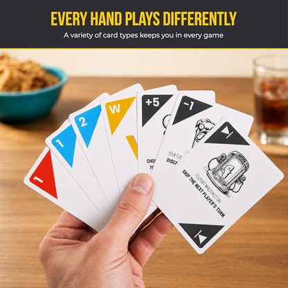 Card Game – Fast-Paced Rummy-Style Family Card Game for Kids, Teens & Adults | Ages 7+ | 2–4 Players | Wild Cards and Action Cards | Quick Party & Game Night Fun