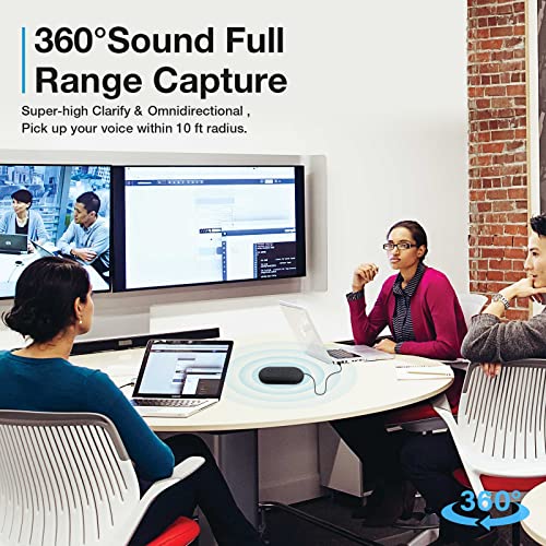 USB Speakerphone, Conference Computer Speakers with Microphone for Home Office Calls, 360 Degree Enhanced Voice Pickup, Noise Reduction, Echo Cancellation, Compatible with Zoom, Teams, Skype