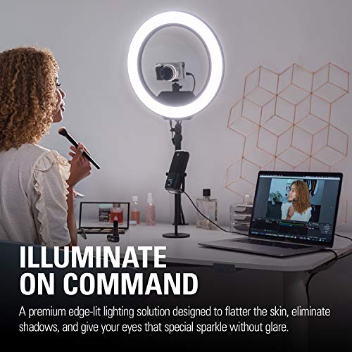 Elgato Ring Light - Premium 2500 lumens Light with desk clamp and ball mount for Streaming, TikTok, Instagram, Home Office, Temperature and Brightness app-adjustable on Mac, PC, iOS, Android
