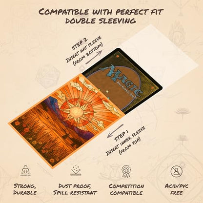 Stained Glass Plains MTG Card Sleeves (Smooth) - 104 Count Standard Size TCG Sleeves - Compatible with Magic The Gathering - Double Sleeving - Original Art Design, Premium Protection - color: Stained Glass Plains