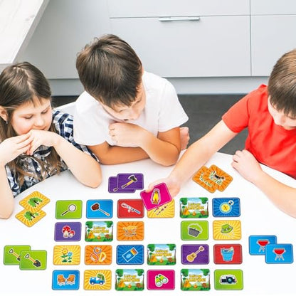 gisgfim 100 PCS Memory Matching Game for Kids Summer Camp Concentration Memory Card for Preschool Educational Ages 3-8 A Fun & Fast Camp Theme Matching Games - style: Summer Camp