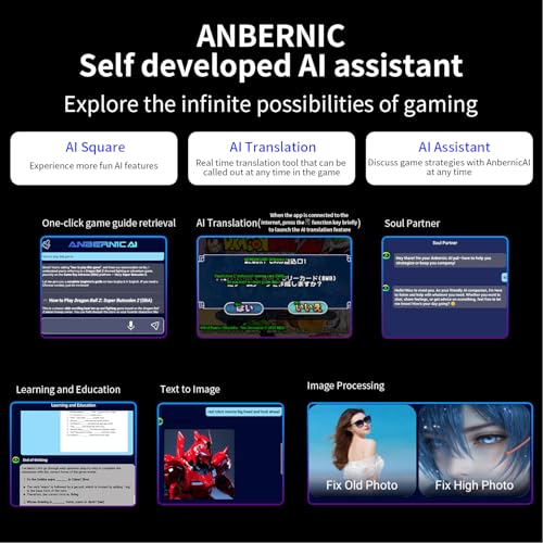 Anbernic RG 476H Retro Handheld Game Console RG 476H Retro Game Console 4.7 inch IPS Multi-Touch Screen Android 13 Unisoc T820 Processor RG476H Support 1080p DP Output WiFi Bluetooth Gray