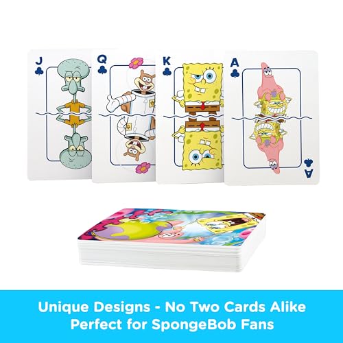 AQUARIUS SpongeBob Playing Cards - SpongeBob SquarePants Cast Deck of Cards for Your Favorite Card Games - Officially Licensed SpongeBob Merchandise & Collectibles - Poker Size