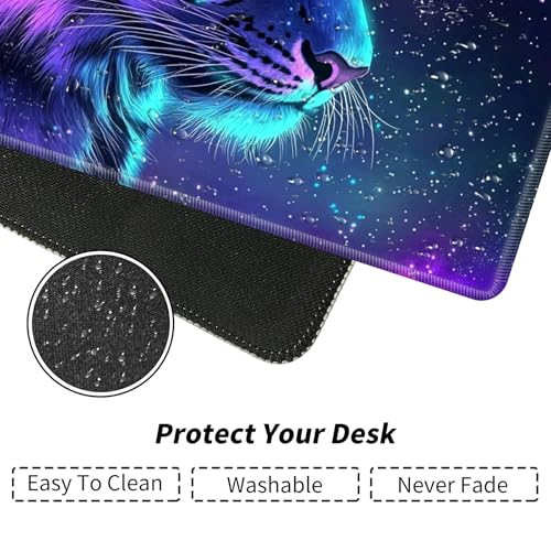 Tiger with Galaxy for MTG & TCG Playmat Mouse Pad,BFDHGQZC 24" x 14" Game Mat for MTG/RPG/CCG Trading Card Game Playmats Table Mat Perfect for Card Games Video Games Computer Office - color: Tiger With Galaxy