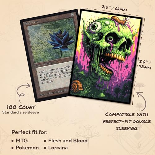 Psychedelic Skull 6 - MTG Card Sleeves, 104ct, Standard Size | Perfect for Double Sleeving, Smudge Resistant Matte Back, Standard 66x92mm - Compatible with Magic The Gathering & TCG Cards - color: Psychedelic Skull 6
