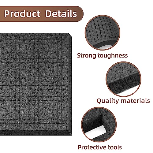 DECOHS 4 Pcs Pick and Pluck Foam- 16 x 12 x 2 Inch Pick Apart Foam Insert- Pluck Pre Cube Sheet Foams with Bottom Use for Board Game Box Cases Storage Drawer - size: 1 Size - 4 Pieces - 16 x 12 x 2 inches
