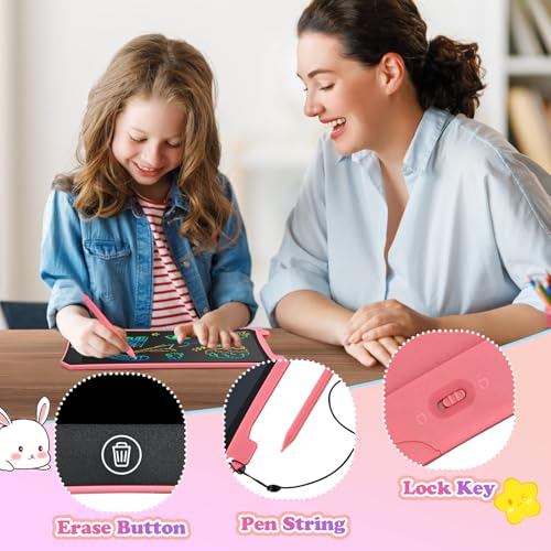 Kids Toys 10 Inch LCD Writing Tablet for Kids, Drawing Pads 2 Pack | Kids Travel Essentials, No Mess Coloring, Sensory Educational Learning Toys, Age 3-5 Boys Girls Gifts - color: 10”pink&blue