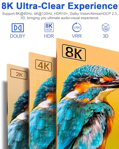New Upgrade 8K HDMI Switch 5 in 1 Out, Hdmi Splitter with Remote 5 Port Switcher Selector Box Support 3D//HDR/HDCP2.3, HDMI 2.1 Switch Box Compatible with PS 5/4/3 Xbox Switch DVD Player TV PC