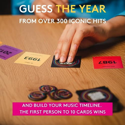 Jumbo Hitster - The Music Fun Party Quiz Card Game, 2-10 Players - 300 Plus Iconic Music Hits - Great for Adult and Family Game Night