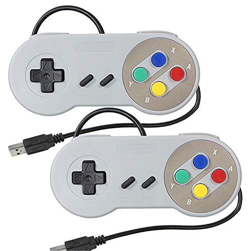 TOOPONE 2 Pack Retro USB Controller Gamepad Joystick, USB PC Super Classic Controller Joypad Gamestick for Windows PC MAC Linux Raspberry Pi 3 Sega Genesis Higan